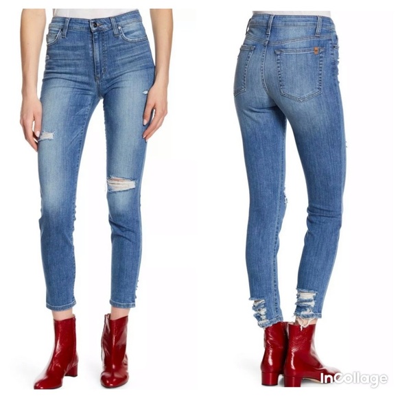 Joe’s Jeans Carolina high rise skinny ankle distressed light wash jeans size 26 - Picture 1 of 12